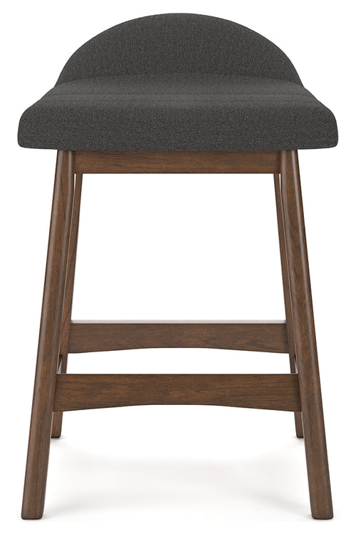 Ashley Furniture - LYNCOTT CHARCOAL 24" BARSTOOL - Dark Gray Fabric|Wood - Stools - Additional View 1