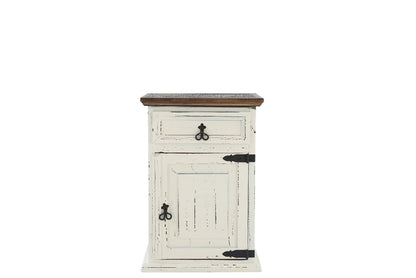 MANSION AGED WHITE NIGHTSTAND