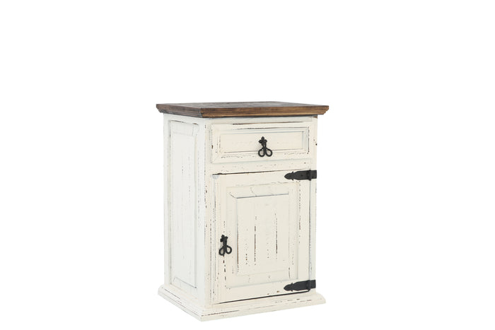 MANSION AGED WHITE NIGHTSTAND - Additional View 1