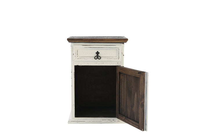 MANSION AGED WHITE NIGHTSTAND - Additional View 2