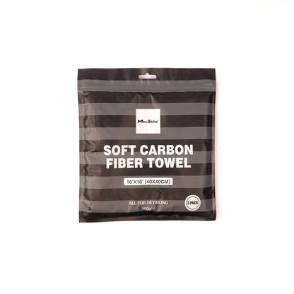MaxShine 360GSM 16"x16"Premium Soft Microfiber Carbon Fiber Towel