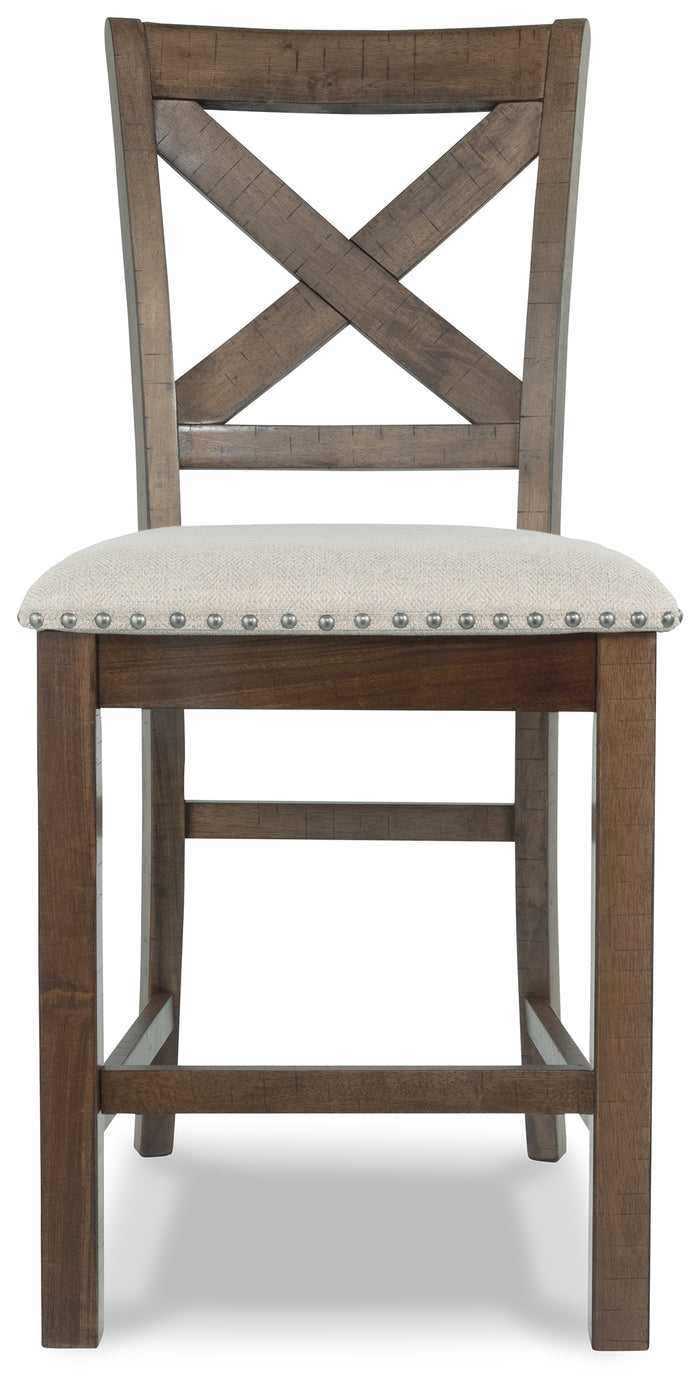 Ashley Furniture - MORIVILLE 24" BARSTOOL - Beige Fabric|Wood - Stools - Additional View 9