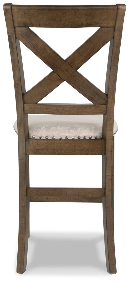 Ashley Furniture - MORIVILLE 24" BARSTOOL - Beige Fabric|Wood - Stools - Additional View 5