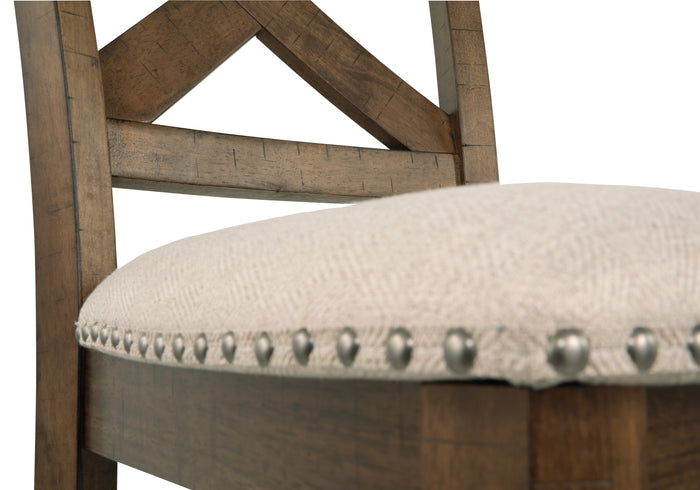 Ashley Furniture - MORIVILLE 24" BARSTOOL - Beige Fabric|Wood - Stools - Additional View 7