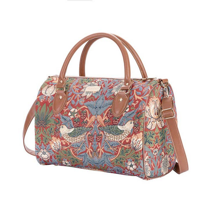 Morris Strawberry Thief Red Travel Bag