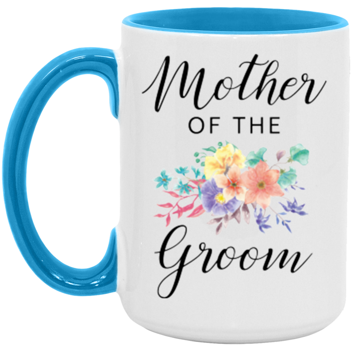 Mother of the Groom ceramic coffee mug in White/Light Blue