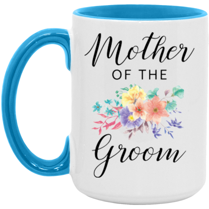 Mother of the Groom ceramic coffee mug in White/Light Blue