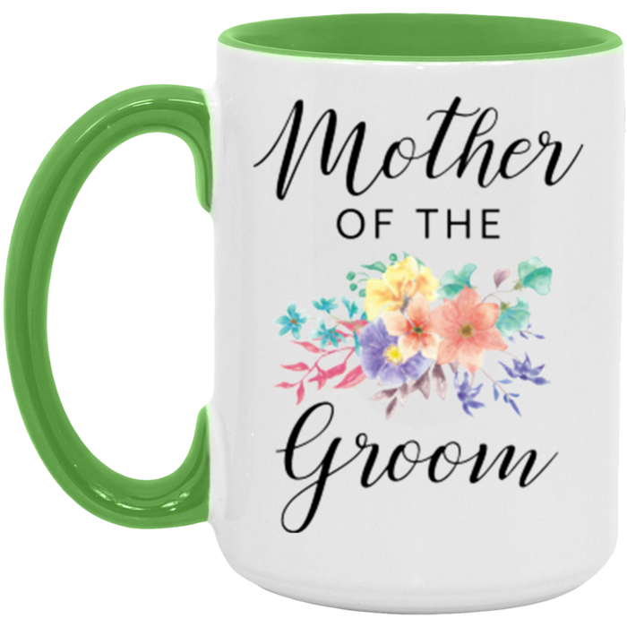 Mother of the Groom ceramic coffee mug in White/Light Green