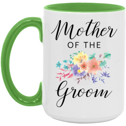 Mother of the Groom ceramic coffee mug in White/Light Green