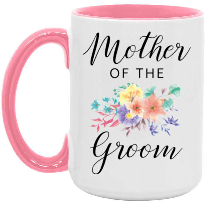 Mother of the Groom ceramic coffee mug in White/Pink