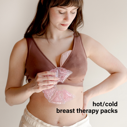 Motherhood Collection All-in-One Breast Care Bundle – Nipple Pads, Nursing Pads & Therapy Packs for Postpartum, Pumping & Nursing