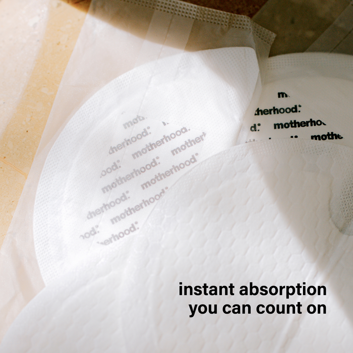 Motherhood Collection Leak-Proof Breast Pads for Breastfeeding – Ultra Absorbent, Individually Wrapped, Soft & Discreet (60 Count)