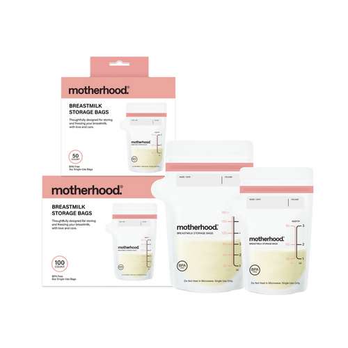 Motherhood Collection Leak-Proof Freezer Bags – Pre-Sterilized, BPA-Free, 3 oz & 6 oz Sizes, Self-Standing & Flat Lay (50 or 100 Count)