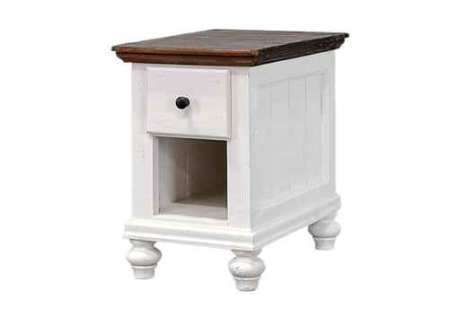 NIKKI WHITE/TOBACCO ACCENT TABLE