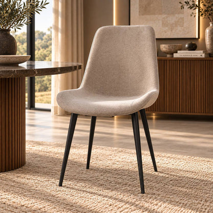 Nora Fabric Dining Chair | Dining Chairs, fabric dining chairs, modern dining chairs, brown dining chairs
