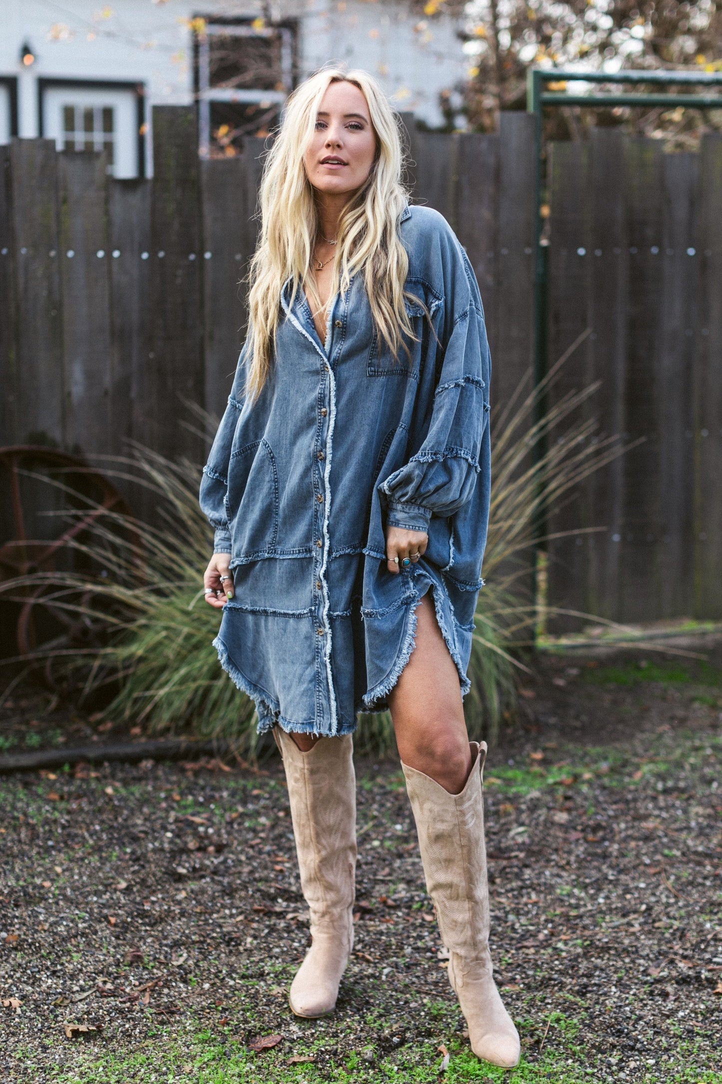 Ophelia Oversized Denim Dress - Dark Denim