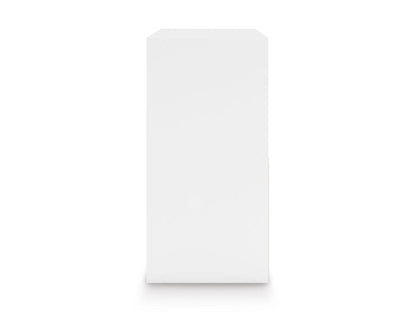 White storage organizer panel with flat rectangular design