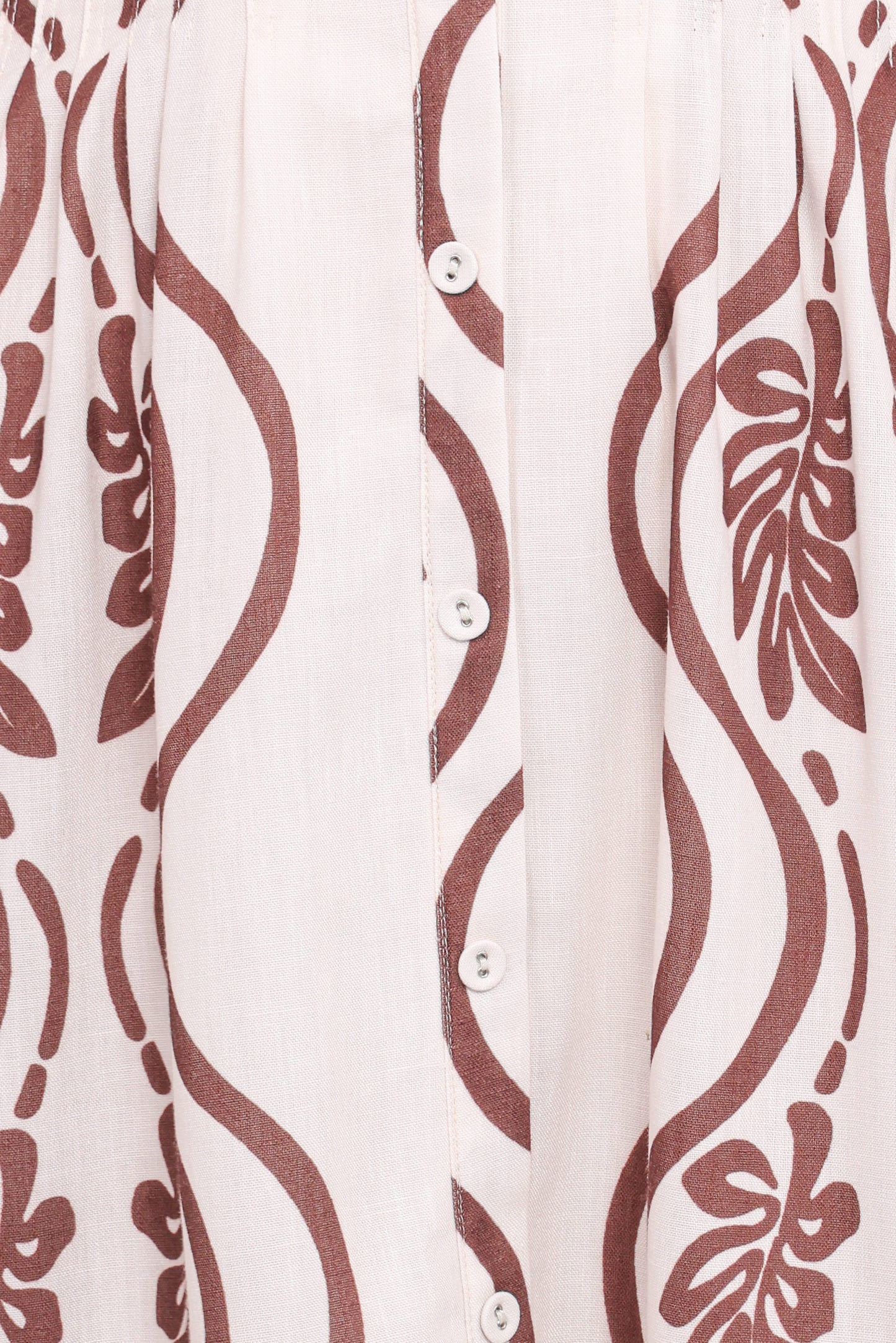 Lira Long Sleeve Midi Dress - Brown Print