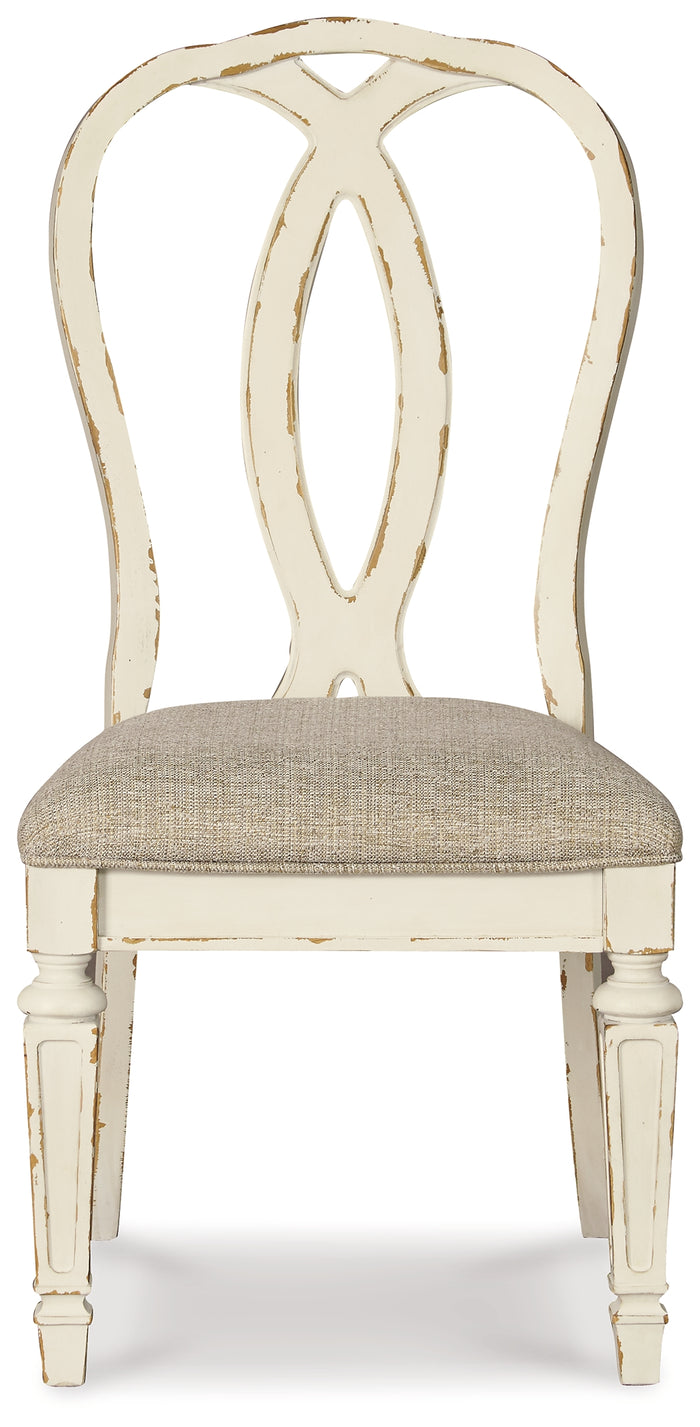 Ashley Furniture - Realyn Ribbonback Side Chair - White Fabric|Wood - Chairs - Additional View 2