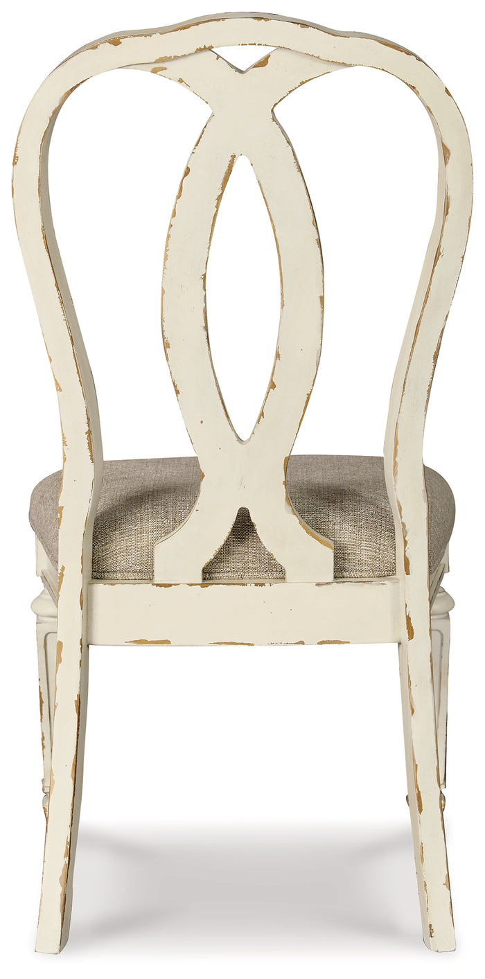 Ashley Furniture - Realyn Ribbonback Side Chair - White Fabric|Wood - Chairs - Additional View 3