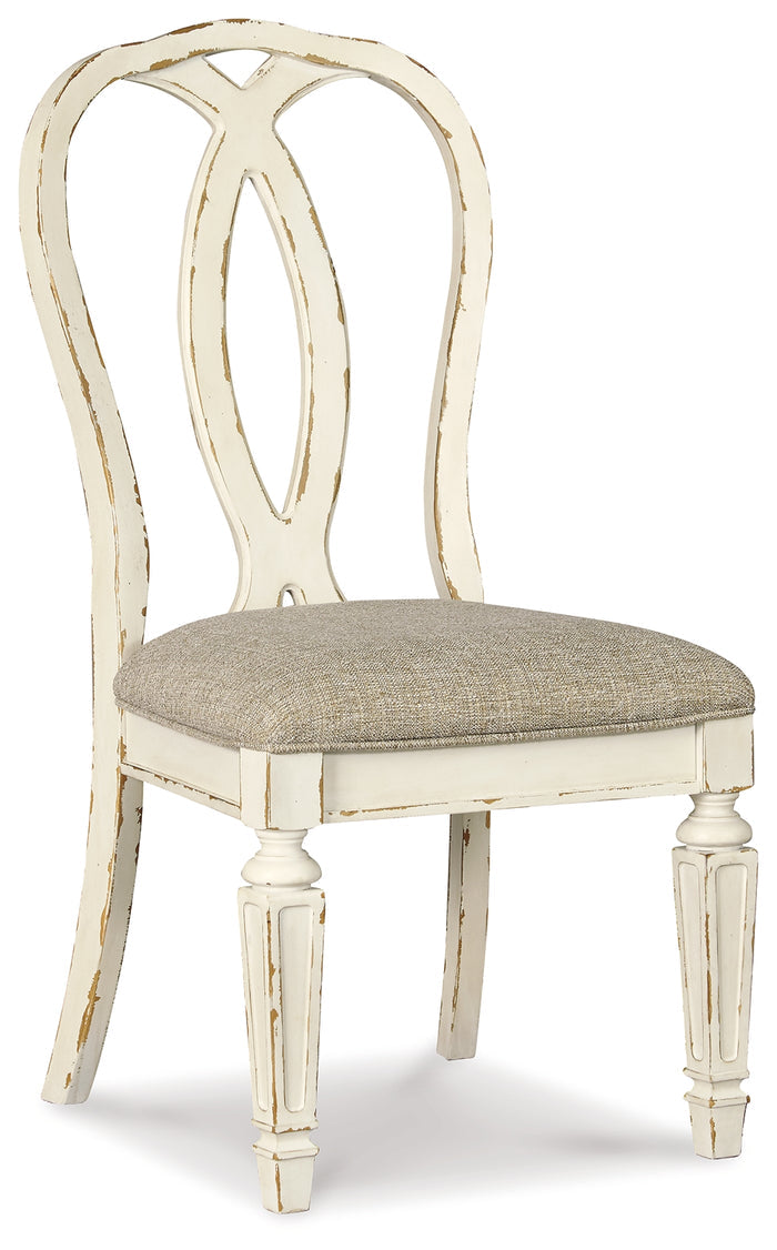 Ashley Furniture - Realyn Ribbonback Side Chair - White Fabric|Wood - Chairs - Additional View 4