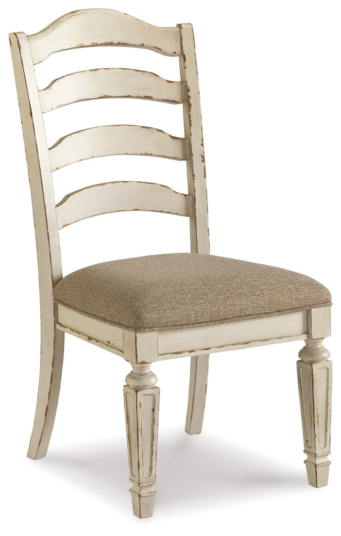 Ashley Furniture - Realyn Ladderback Side Chair - White Fabric|Wood - Chairs - Additional View 2