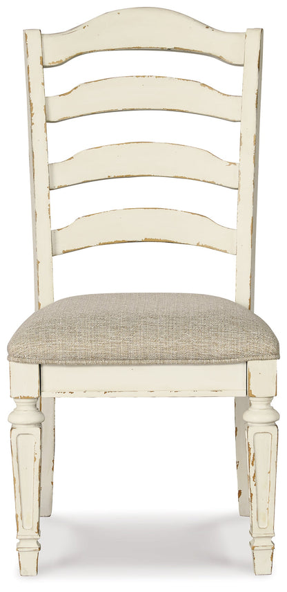 Ashley Furniture - Realyn Ladderback Side Chair - White Fabric|Wood - Chairs - Additional View 4