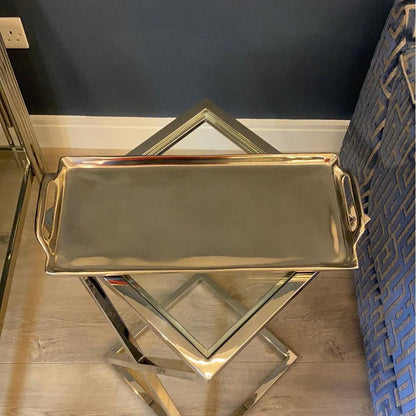 Rorik raw nickel large decorative tray with handles now only €59.95 save 22-Renaissance Design Studio