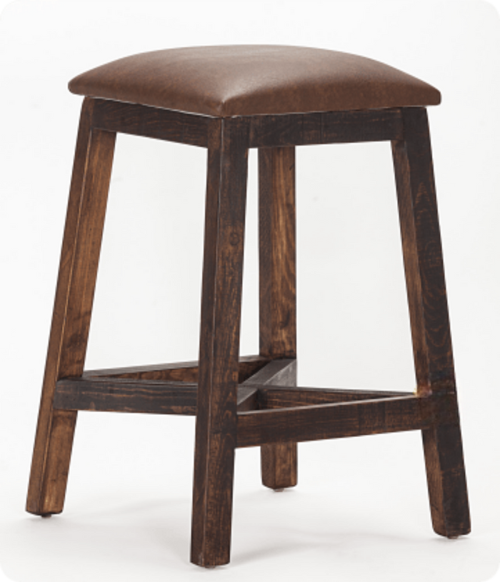RUSTIC 24" STOOL WITH CUSHION - The Rustic Mile