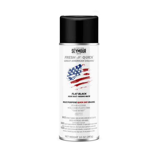 Seymour Fresh-N-Quick Multi-Purpose Spray Paint, Flat Black (10 oz)