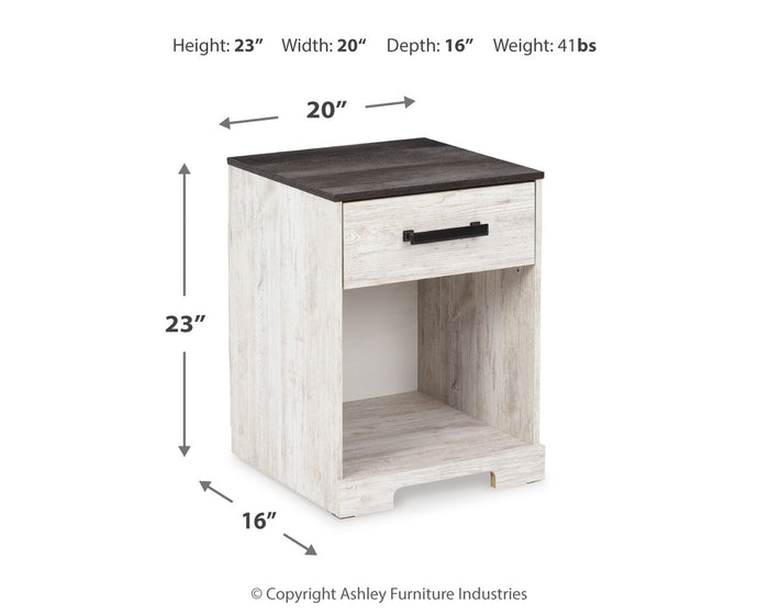 Ashley Furniture - SHAWBURN 1 DRAWER NIGHTSTAND - Light Brown Wood - Nightstands - Additional View 3