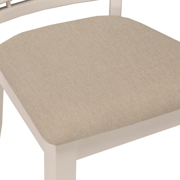 Chair seat with beige cushion on a white background