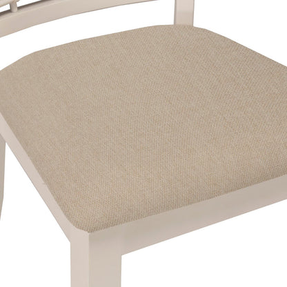 Chair seat with beige cushion on a white background