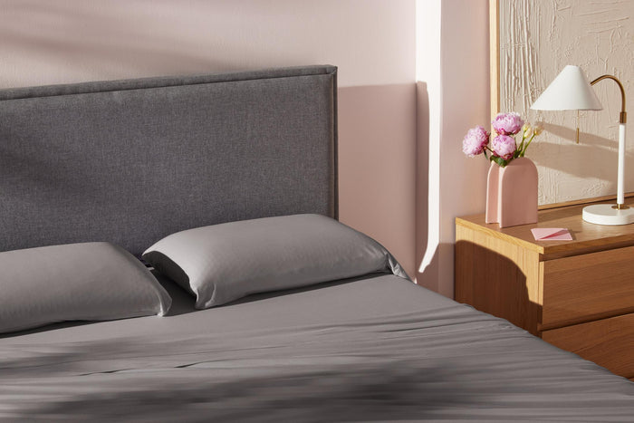 Stormy grey pillow case with smooth solid fabric