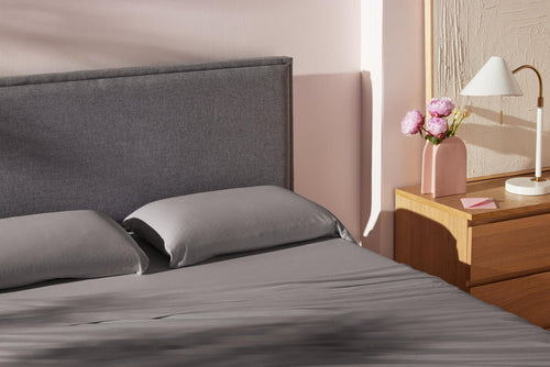Stormy grey pillow case with smooth solid fabric
