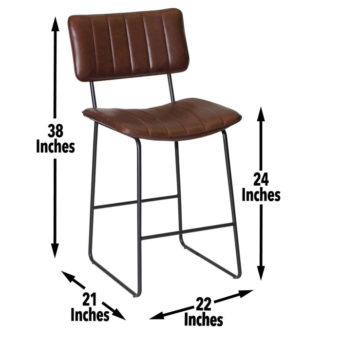 Steve Silver Furniture - Tribeca 24" Counter Chair - Dark Brown Wood - Stools - Additional View 2