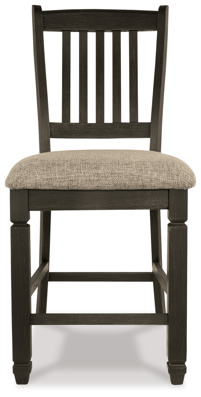 Ashley Furniture - Tyler Creek Upholstered 24" Barstool - Beige Fabric|Wood - Stools - Additional View 3