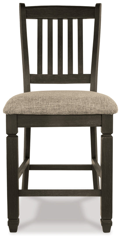 Ashley Furniture - Tyler Creek Upholstered 24" Barstool - Beige Fabric|Wood - Stools - Additional View 3