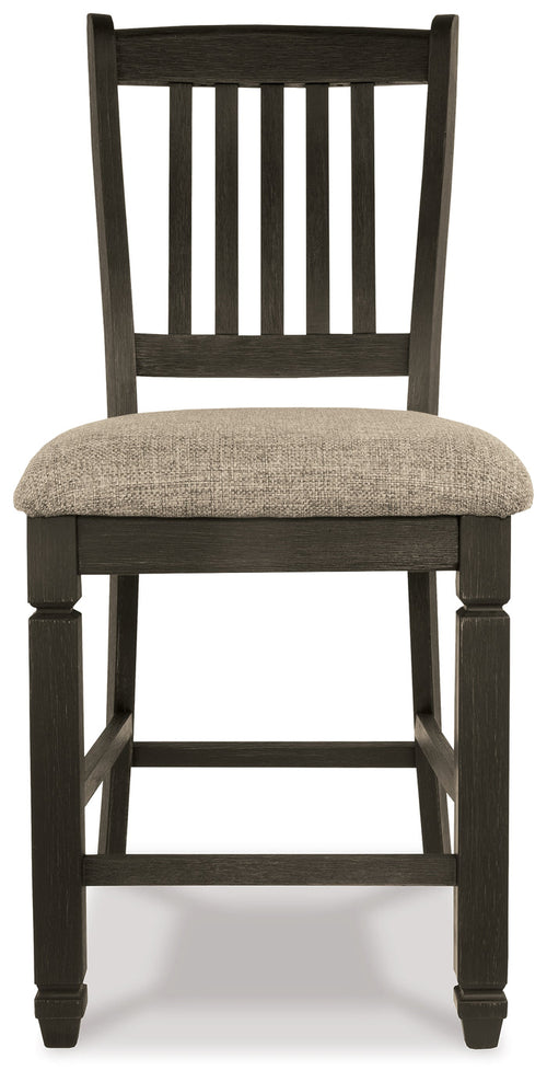 Ashley Furniture - Tyler Creek Upholstered 24" Barstool - Beige Fabric|Wood - Stools - Additional View 3