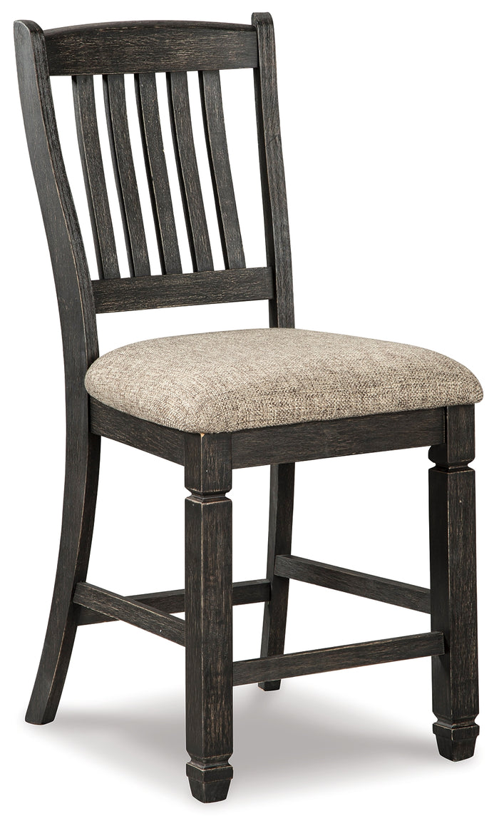 Ashley Furniture - Tyler Creek Upholstered 24" Barstool - Beige Fabric|Wood - Stools - Additional View 2