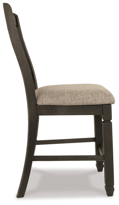 Ashley Furniture - Tyler Creek Upholstered 24" Barstool - Beige Fabric|Wood - Stools - Additional View 5