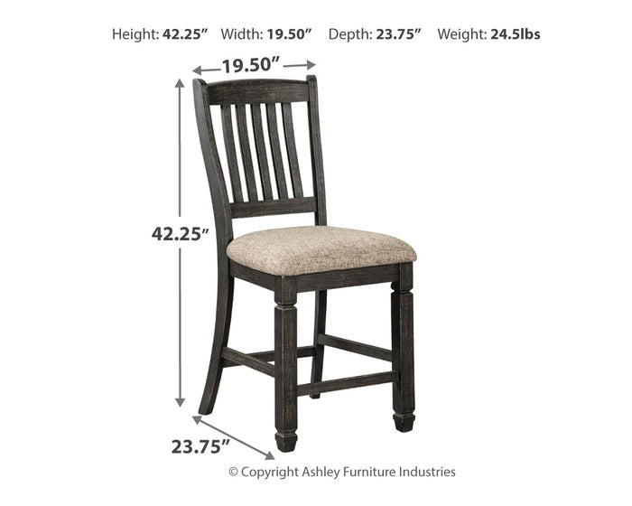 Ashley Furniture - Tyler Creek Upholstered 24" Barstool - Beige Fabric|Wood - Stools - Additional View 4
