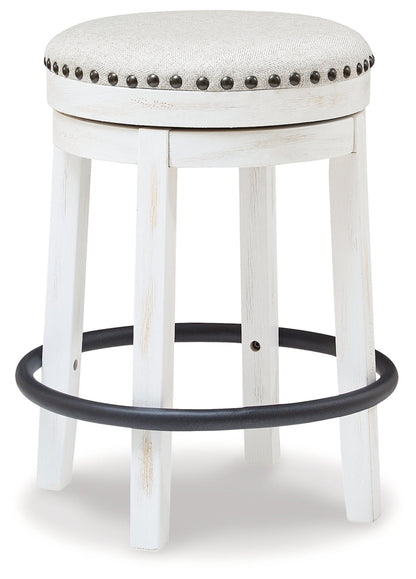 Ashley Furniture - Valebeck 24" Swivel Stool - White - Fabric|Metal|Wood - Stools