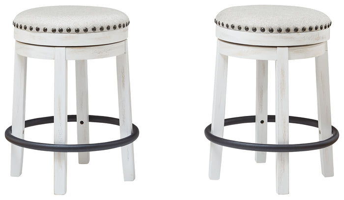Ashley Furniture - Valebeck 24" Swivel Stool - White - Fabric|Metal|Wood - Stools - Additional View 4