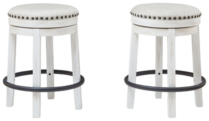Ashley Furniture - Valebeck 24" Swivel Stool - White - Fabric|Metal|Wood - Stools - Additional View 4