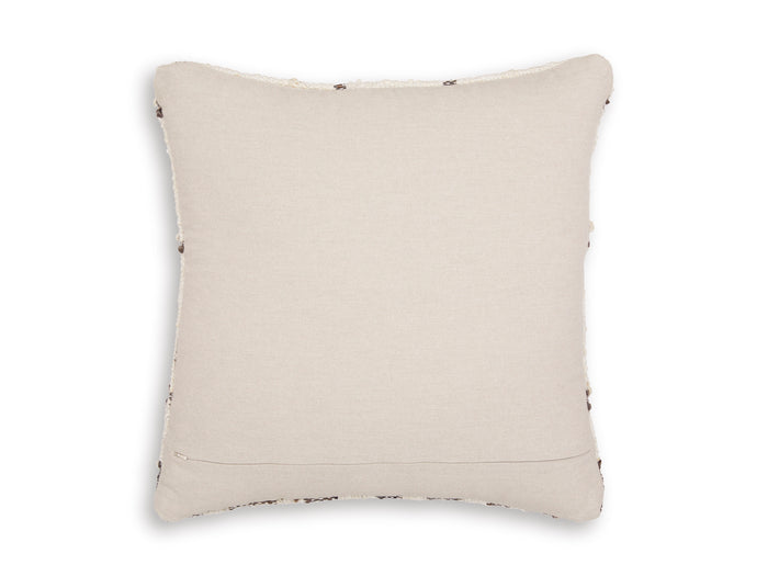 Solid off-white square pillow cover with stitched edges